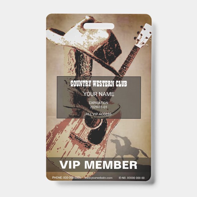 Country Western ID Badge (Front)