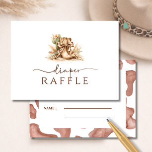 Country Western Neutral Baby Shower Diaper Raffle Enclosure Card