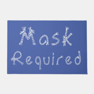 Country Western Rope Mask Required Doormat