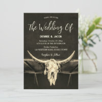 Country Western Rustic Sepia Bull Skull Wedding