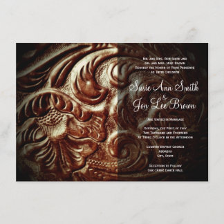 Country Western Saddle Leather Wedding Invitations