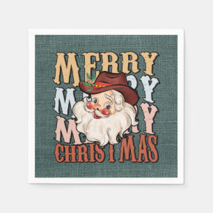 Country Western Santa Holiday party Napkin