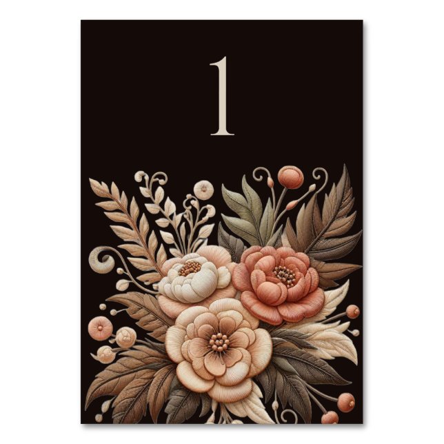 Country Western Wedding Flowers Table Number (Front)
