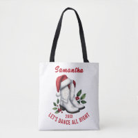 Country Western White Cowboy Boots Tote