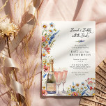 Country Wildflower Bridesmaids Brunch and Bubbly Invitation<br><div class="desc">Country wildflower brunch & bubbly, brunch with the bride, bridesmaids invitation. Design features sparkling champagne, champagne glasses and border of wild flowers in shades of pink, yellow, blue and white. Rustic flowers, elegant styling and a multi-season colour palette combine, exuding effortless charm. The tapestry of colours in this pretty floral...</div>