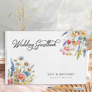 Country Wildflower Multi-Colour Floral Wedding Guest Book