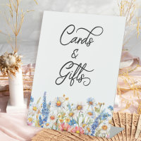 Country Wildflower Wedding Cards and Gifts Table
