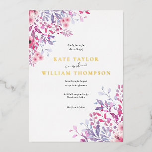 Country Wildflowers Floral Wedding Gold