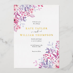 Country Wildflowers Floral Wedding Gold