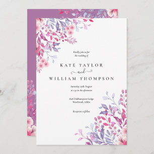 Country Wildflowers Floral Wedding Invitation