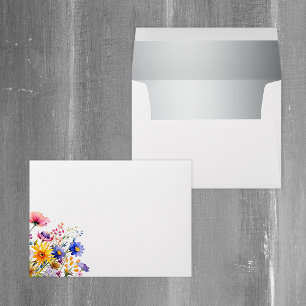 Country Wildflowers Wedding Floral  Envelope