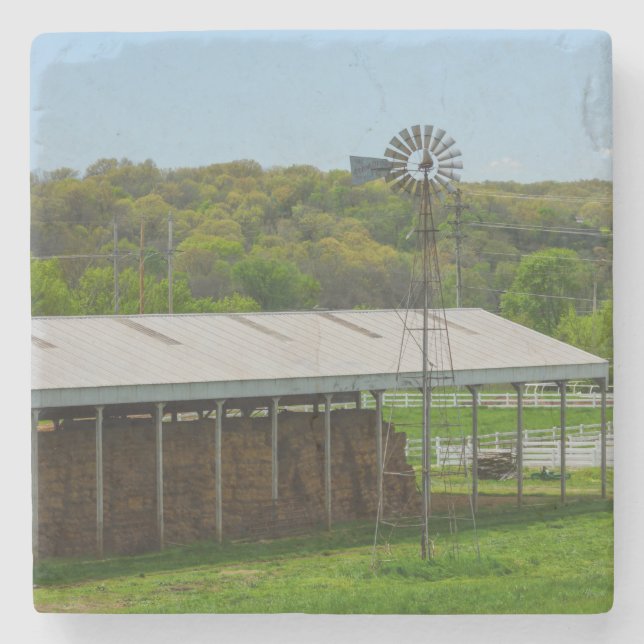 Country Windmill Stone Coaster (Front)