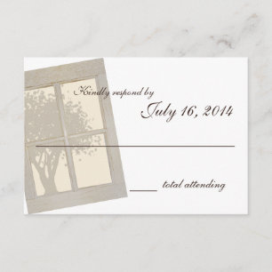 Country Window Pane Wedding RSVP Card