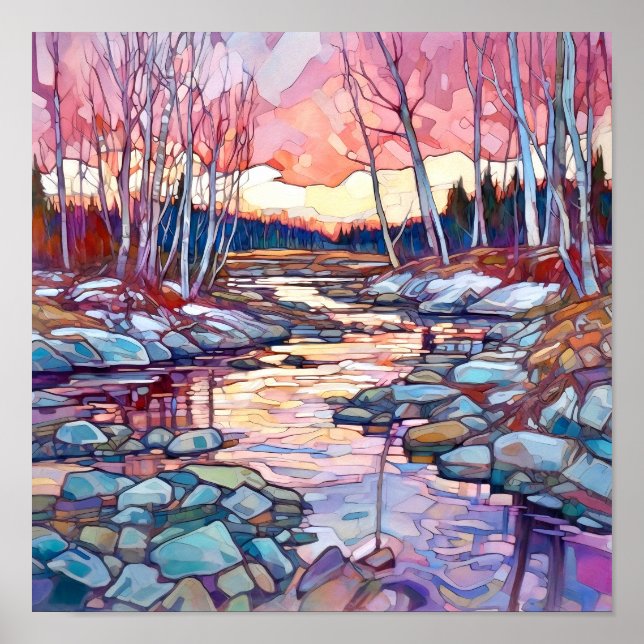 Country Winter Landscape Print (Front)