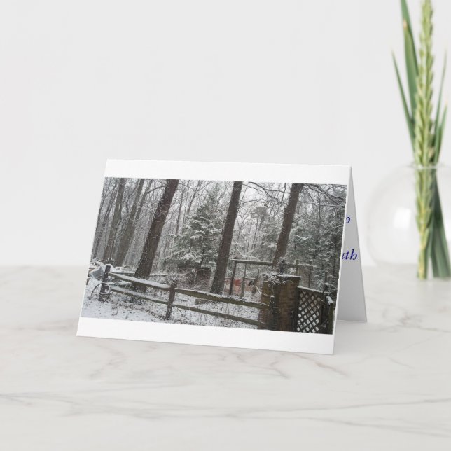 Country Winter Scene Holiday Card (Front)