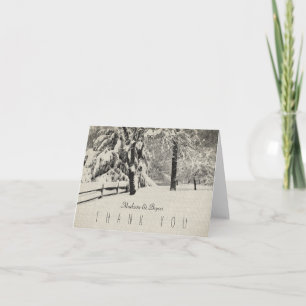 Country Winter Thank You Card