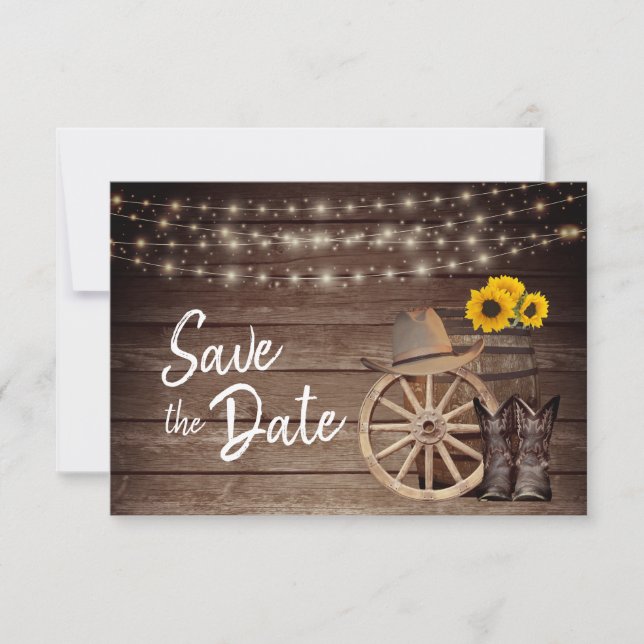 Country Wood Barrel - Save The Date (Front)