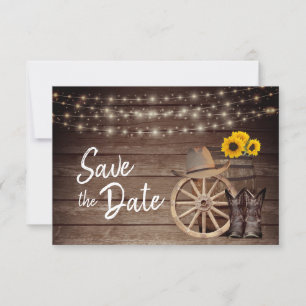 Country Wood Barrel - Save The Date