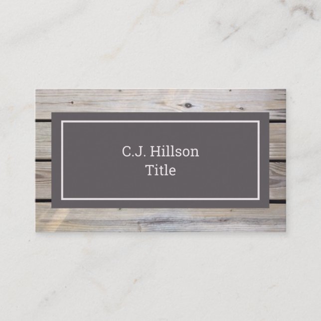 Country Wood Grain Business Card (Front)