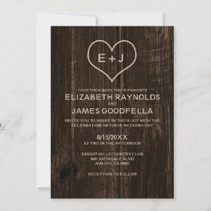 Country Wood Grain Wedding Invitations