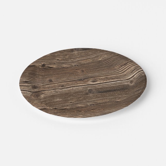 Country Wood Pattern Paper Plate (Angled)
