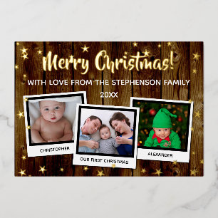 Country Wood Stars Merry Christmas Family 3 Photo