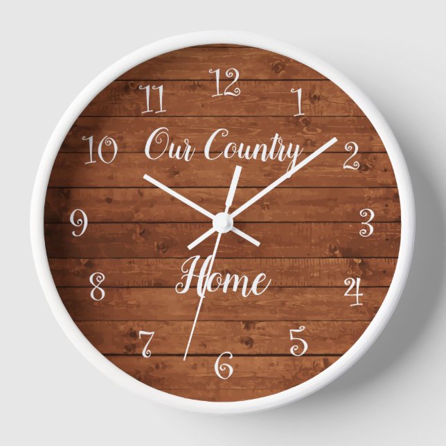 Country Wood Theme Home Decor Wall Clocks (Front)