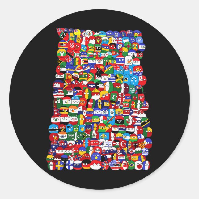 Country World Flags  Classic Round Sticker (Front)