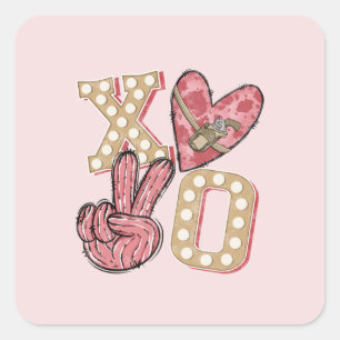 Country XOXO – Wild West Love Square Sticker