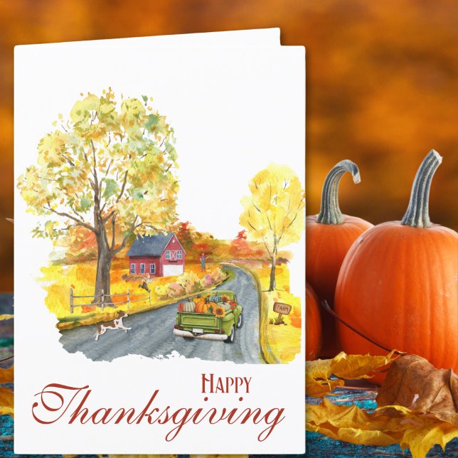 Countryside Charm Thanksgiving Holiday Card (Creator Uploaded)