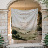 Countryside Estate Wedding Welcome Sign Tapestry