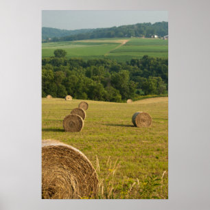 Countryside Hay Bales Poster