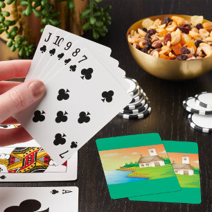 Countryside House by the Lake Playing Cards
