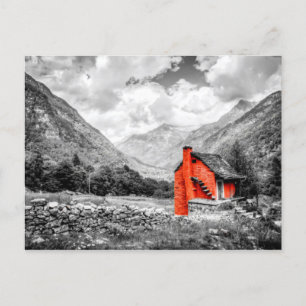 Countryside Landscape Black and White Photography Postcard