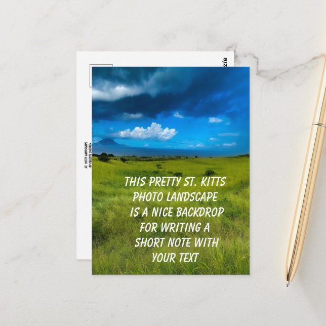 Countryside Landscape of Saint Kitts  Postcard (Front/Back In Situ)