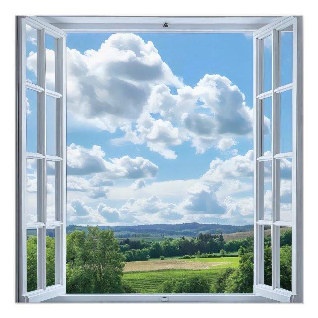 Countryside Landscape Window View Photo Print (Front)