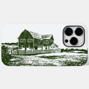 Countryside landscape woodcut style farm house Case-Mate iPhone 14 pro max case