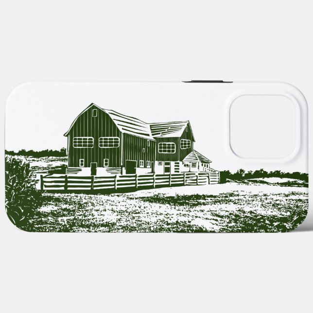 Countryside landscape woodcut style farm house Case-Mate iPhone case (Back (Horizontal))