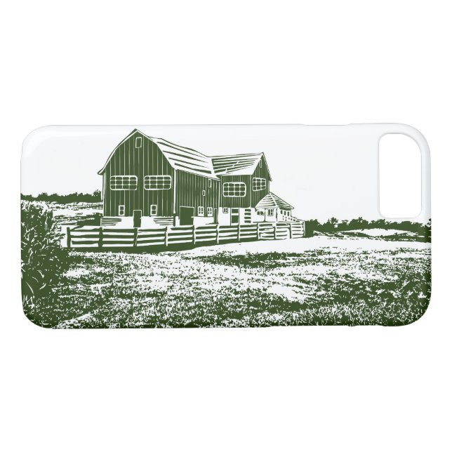 Countryside landscape woodcut style farm house Case-Mate iPhone case (Back (Horizontal))