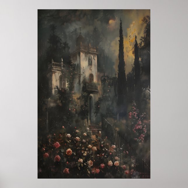 Countryside Manor Estate Cottage Landscape Poster (Front)