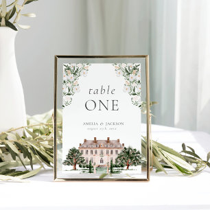 Countryside Manor Wedding Table Number