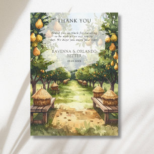 Countryside Pear Orchard Rustic Thank You Card