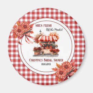 Countryside Picnic Gingham Bridal Shower favour Magnet