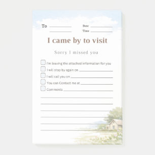 Countryside Return Visit Sticky Note - Solid Line