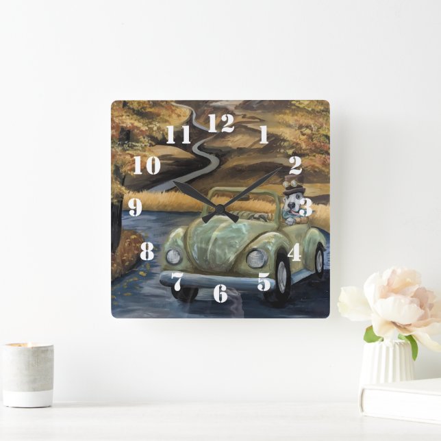Countryside Stroll Square Wall Clock (Home)