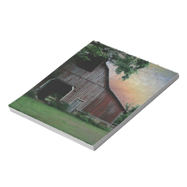 countryside sunset farm landscape old red barn notepad (Rotated)