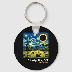 Countryside Total Solar Eclipse Montpelier Vermont Key Ring