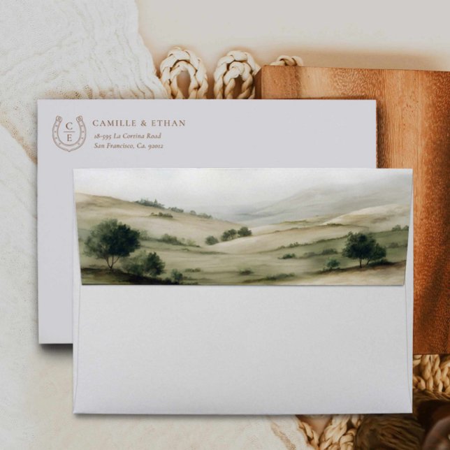 Countryside Western Wedding Addressed Envelope (Western Ranch Style Wedding Invitation Envelope)