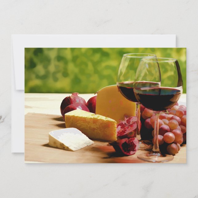Countryside Wine, Cheese & Fruit Invitation (Front)