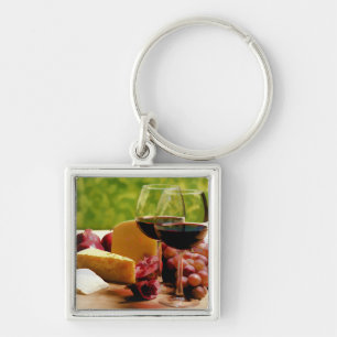 Countryside Wine, Cheese & Fruit Key Ring
